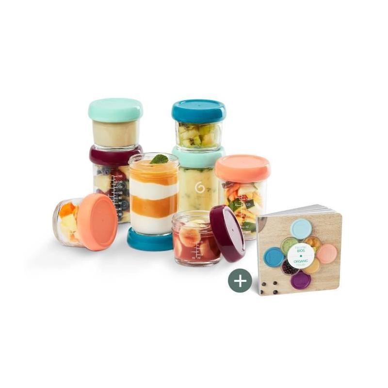 Ensemble de pots de conservation Babymoov Babybols en verre - 4x100 ml + 4x220 ml