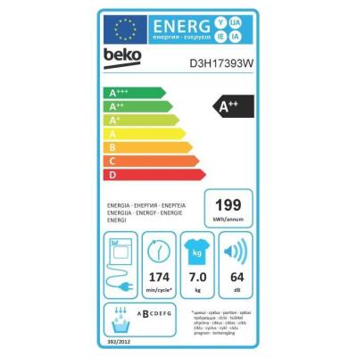 Sèche-linge pompe à chaleur BEKO b300 Eco sense D3H17393W - Blanc