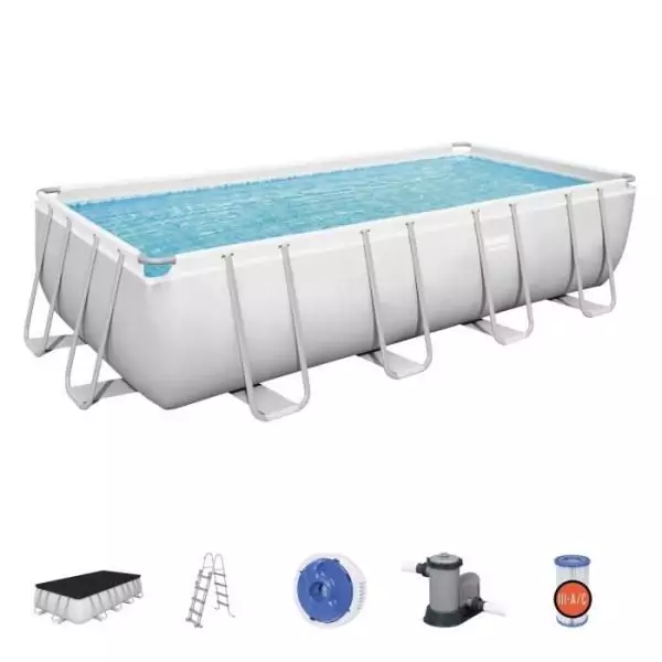 Piscine Hors-sol Tubulaire Bestway Power Steel 549x274x122 cm Épurateur a Cartouche de 5 678 L/H Bâche et Échelle