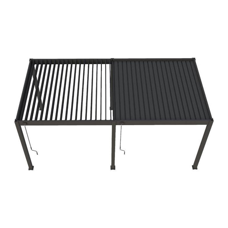 Pergola Aluminium OMBREA Bioclimatique Anthracite 3x6 m
