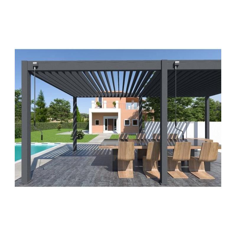 Pergola Aluminium OMBREA Bioclimatique Anthracite 3x6 m