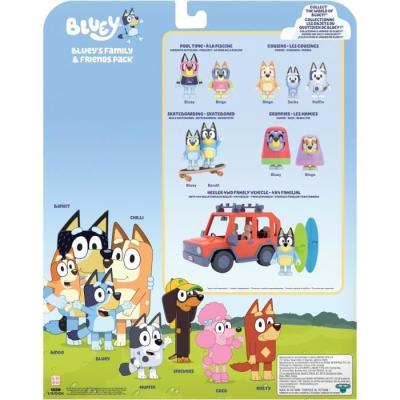Figurines BLUEY - Coffret 8 personnages articulés - Univers de la série