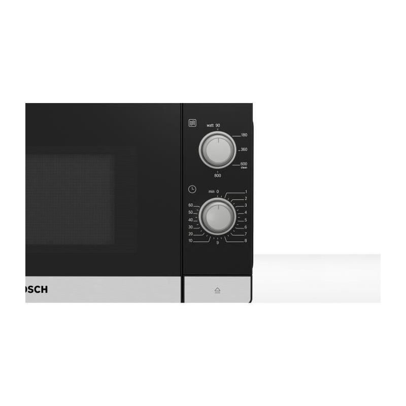 Bosch Serie 2 FFL020MS2F micro-onde Noir, Acier inoxydable Micro-onde simple Comptoir 20 L 800 W