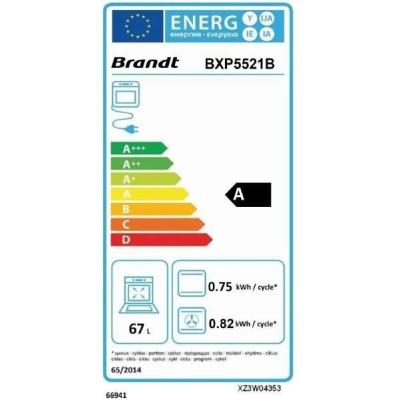 Four encastrable Pyrolyse BRANDT - Noir - Porte froide - 59,2 x 59,2 x 60,8 cm