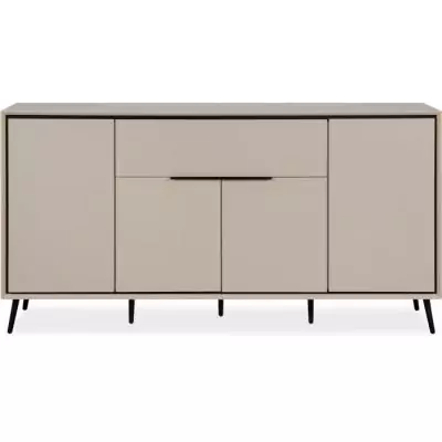 Buffet ARONA 51B Beige/Noir - 4 portes, 1 tiroir - 175 x 90 x 38 cm