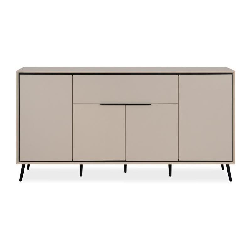 Buffet ARONA 51B Beige/Noir - 4 portes, 1 tiroir - 175 x 90 x 38 cm