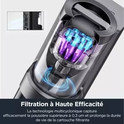 Aspirateur Robot Laveur EUREKA E10S Noir - 4000 Pa - 180 min - 200 ml