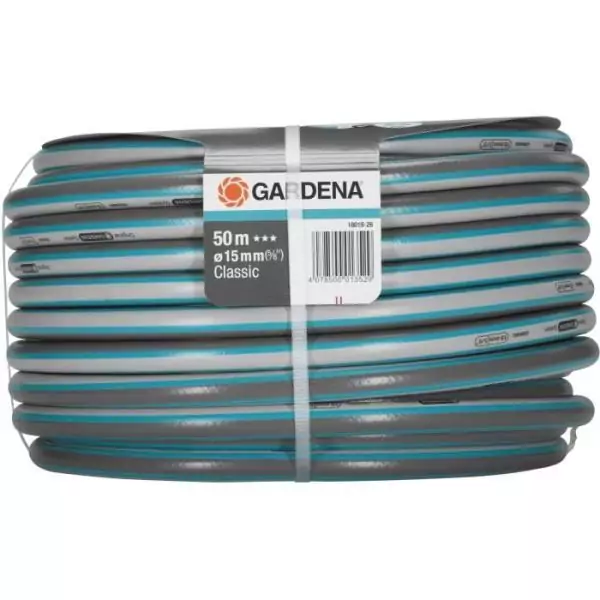 GARDENA Tuyau d'arrosage Classic – Longueur 50m – Ø15mm –Haute résistance a la pression: 22 bar maximum – Garantie 12