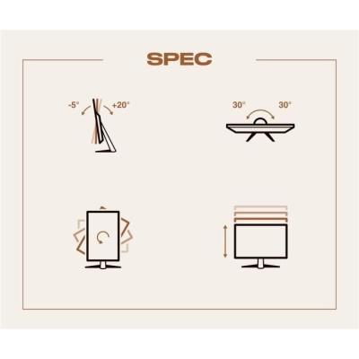 Écran PC JAPANNEXT 23,8 FHD IPS - Pied ergonomique