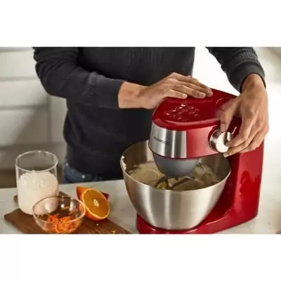 Robot pâtissier compact 1000W Kenwood - Bol 4,3L - Rouge