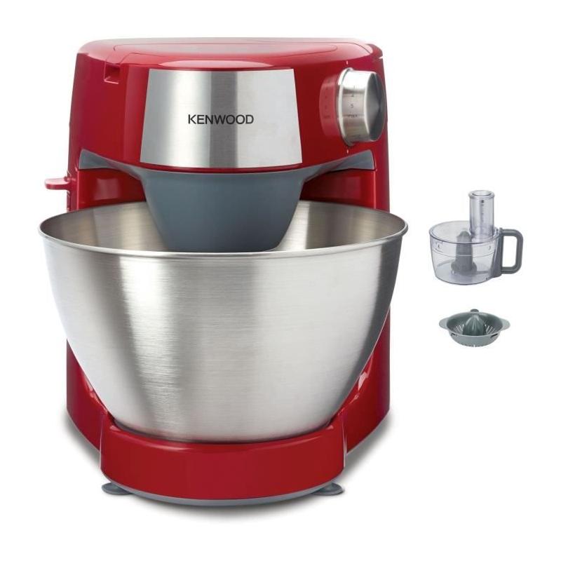 Robot pâtissier compact 1000W Kenwood - Bol 4,3L - Rouge