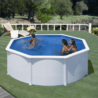 Kit Piscine Hors Sol Ronde Blanche Ø300 x 122 cm - Filtre à Sable et Échelle
