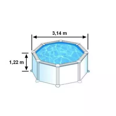 Kit Piscine Hors Sol Ronde Blanche Ø300 x 122 cm - Filtre à Sable et Échelle