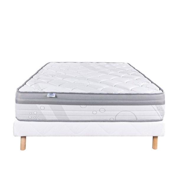 LUXURY LITERIE - Ensemble matelas + sommier - RELAXATION - 140 x 190 cm - Tapissier - Ferme - Face été/hiver