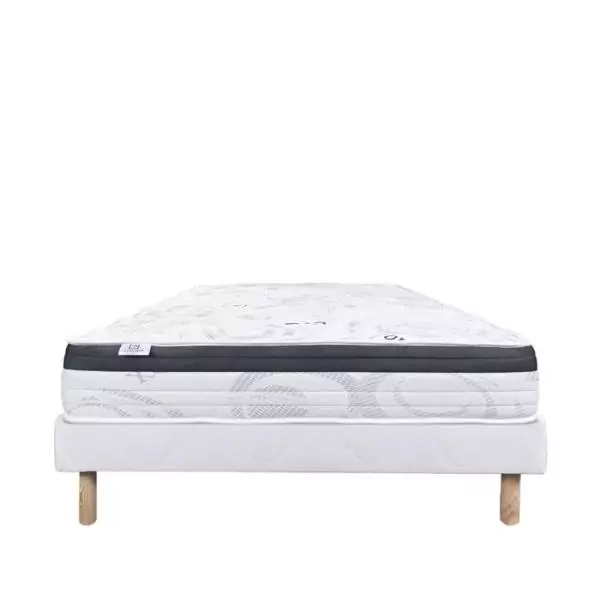 LUXURY LITERIE - Ensemble matelas + sommier - SLEEPLUX - 160 x 200 cm - Tapissier - Ferme - Face été/hiver