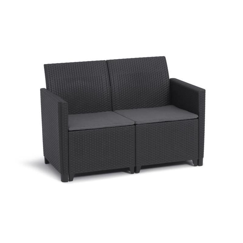 Ensemble de jardin modulable en résine tressée - Noir - KETER - 4 personnes