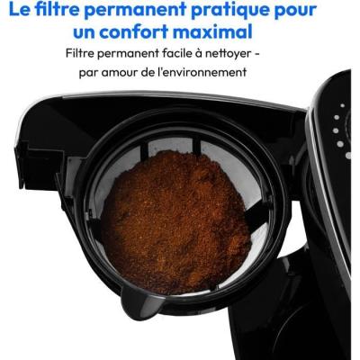 Cafetière Filtre Numérique Isotherme avec Broyeur - MEDION - 1000W - 1,0L - Noir