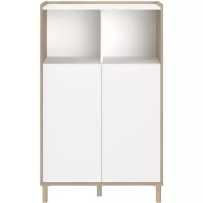 Bahut haut MORPHOS blanc/chêne - Parisot - 2 portes Bahut haut MORPHOS blanc/chêne - Parisot - 2 portes
