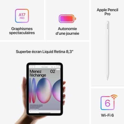iPad mini (2024) - 8.3'' WiFi 512 Go - Gris sidéral