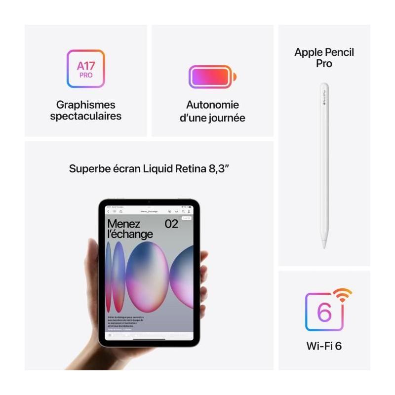 iPad mini (2024) - 8.3'' WiFi 512 Go - Gris sidéral