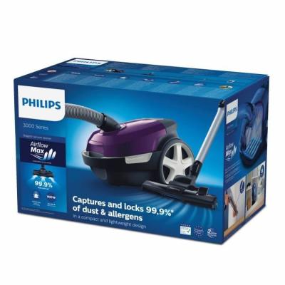 Aspirateur Traineau PHILIPS XD3100/06 Violet - Puissant 900 W - Silencieux 79 dB