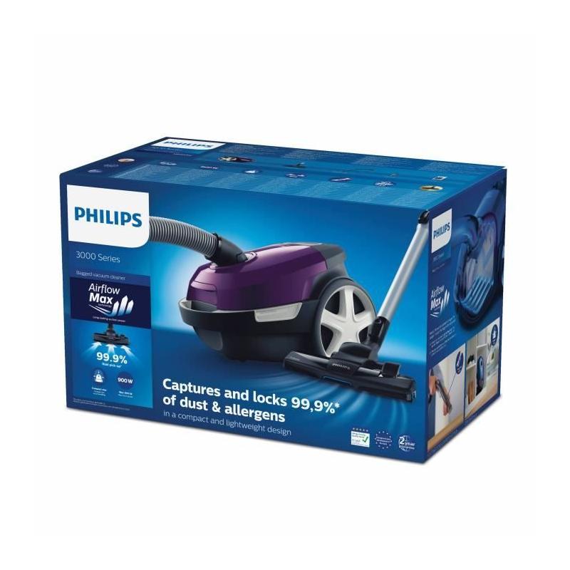 Aspirateur Traineau PHILIPS XD3100/06 Violet - Puissant 900 W - Silencieux 79 dB