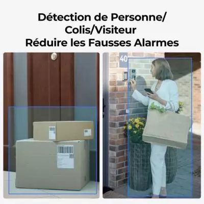 Interphone - REOLINK - D340P - Noir: Sonnette de Haute Qualité