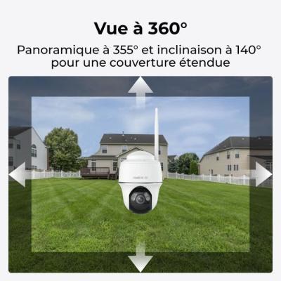 Caméra extérieure REOLINK B440 avec panneau solaire - Blanc
