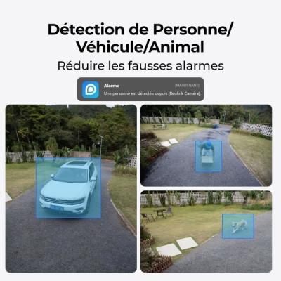 Caméra extérieure REOLINK B440 avec panneau solaire - Blanc