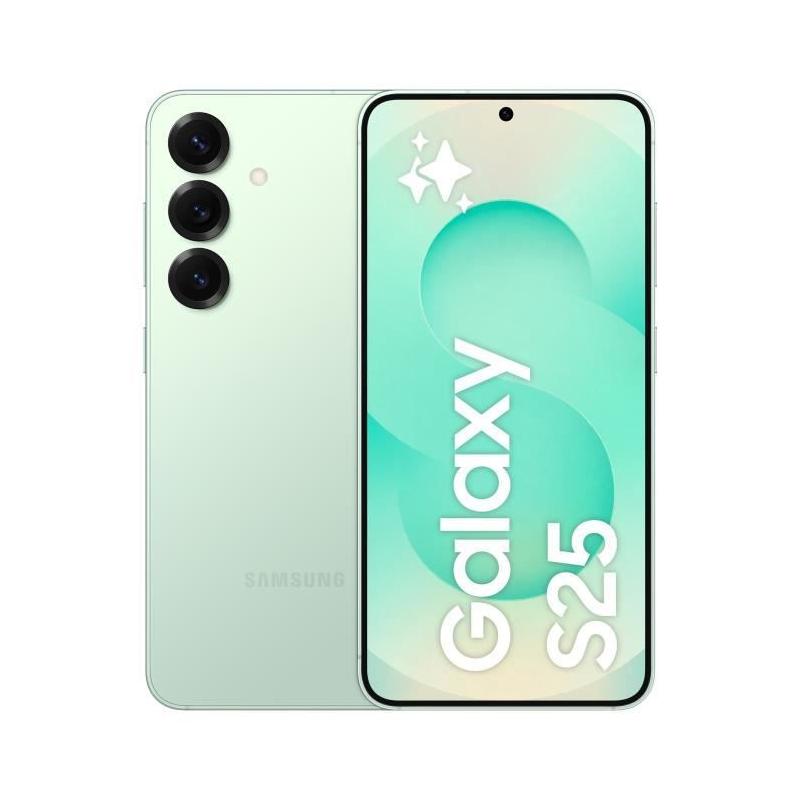 Samsung Galaxy S25 AI Smartphone 512 Go Vert d'eau - Plus responsable et facilement réparable