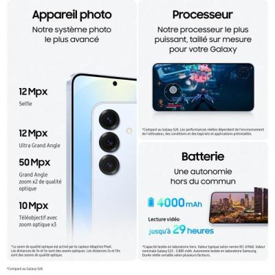 SAMSUNG Galaxy S25 AI Smartphone 512 Go Bleu clair - Ultra performant et compact