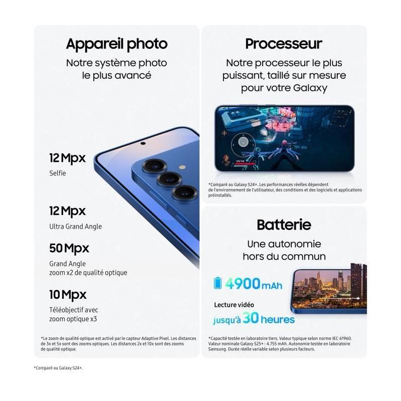 SAMSUNG Galaxy S25 Plus 256Go Gris : Smartphone AI compact