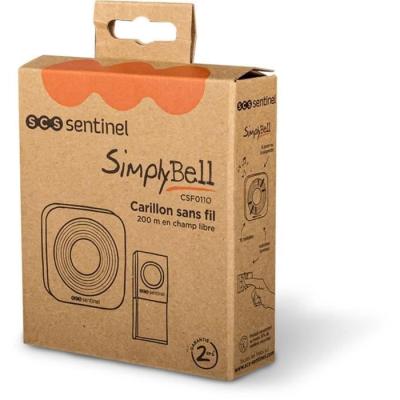 Sonnette sans fil 200m SimplyBell blanc - SCS SENTINEL