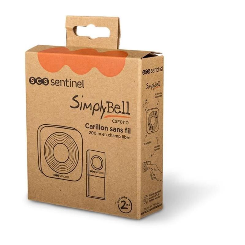 Sonnette sans fil 200m SimplyBell blanc - SCS SENTINEL