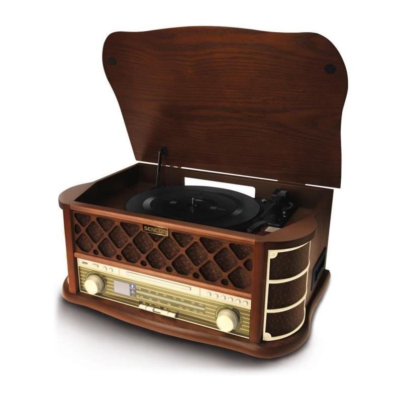 Platine rétro SENCOR STT 016 - Lecteur CD/cassettes - USB - Marron