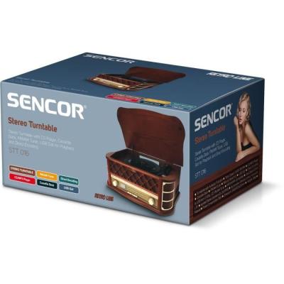 Platine rétro SENCOR STT 016 - Lecteur CD/cassettes - USB - Marron