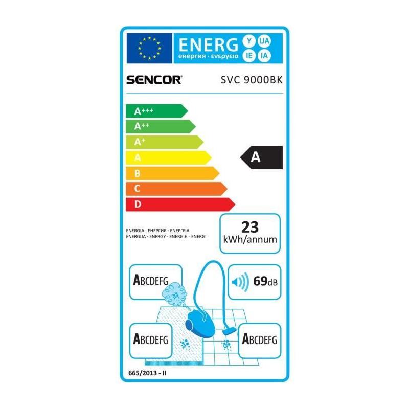 Aspirateur traineau performant SENCOR SVC 9000BK - Noir