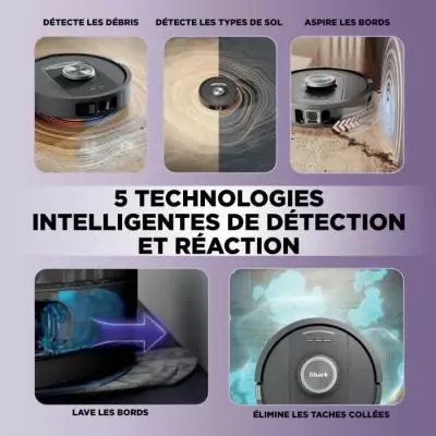 Aspirateur Robot et Laveur SHARK PowerDetect NeverTouch Autovidant - Plus responsable & facilement réparable