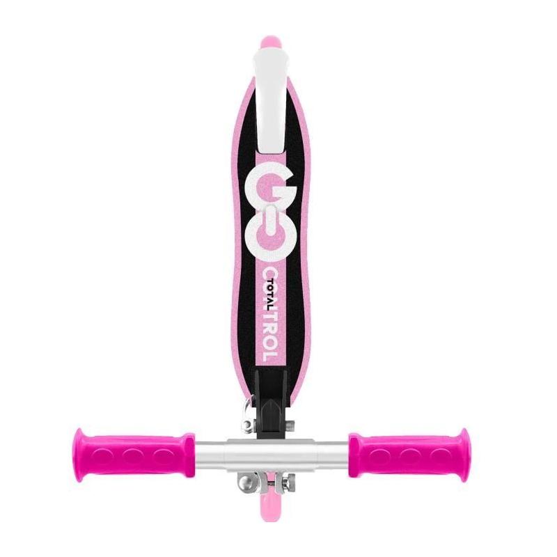 Trottinette pliable rose avec plateau ergonomique