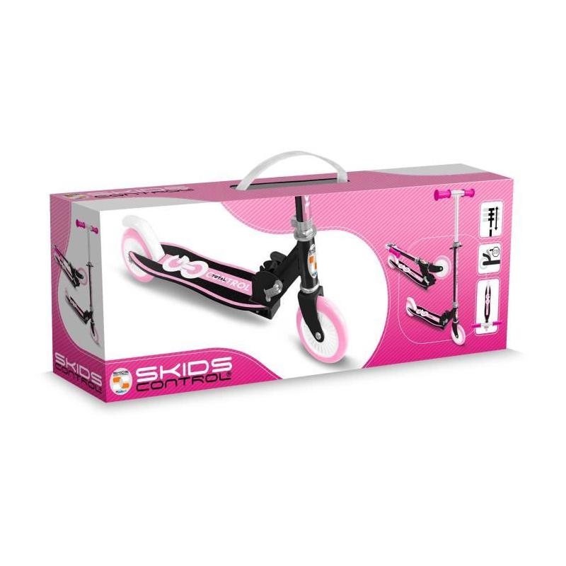 Trottinette pliable rose avec plateau ergonomique