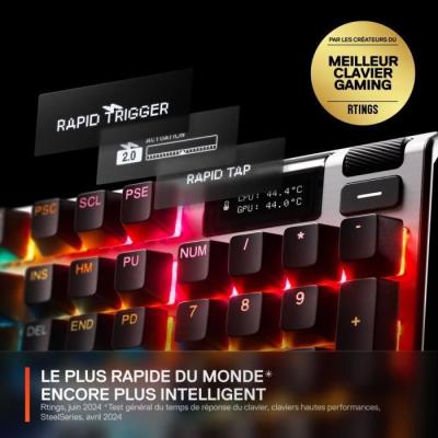 Clavier gamer mécanique filaire - STEELSERIES - APEX PRO GEN 3 - Noir - Haute Performance