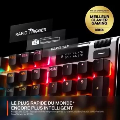 Clavier gamer mécanique filaire - STEELSERIES - APEX PRO GEN 3 - Noir - Haute Performance
