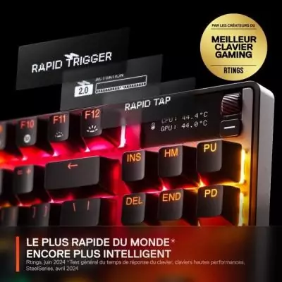 Clavier gamer mécanique sans fil SteelSeries Apex Pro TKL Gen 3 - Noir: compact et performant