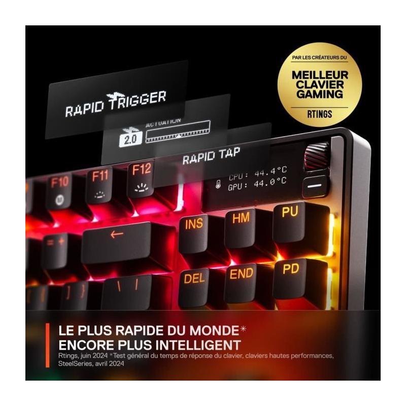 Clavier gamer mécanique sans fil SteelSeries Apex Pro TKL Gen 3 - Noir: compact et performant