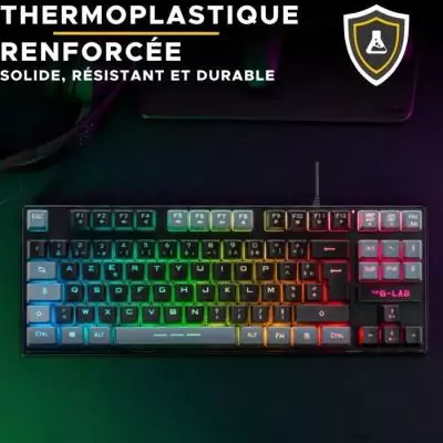 Clavier Gamer TKL - The G-Lab KEYZ CAESIUM - Effets RGB - Noir & Gris Clavier Gamer TKL - The G-Lab KEYZ CAESIUM - Effets RGB - Noir & Gris