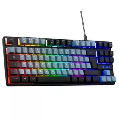 Clavier Gamer The G-Lab KEYZ CAESIUM RGB Gris & Noir TKL - Compact et Lumineux