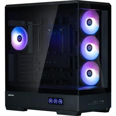 Boîtier PC ZALMAN P50 DS: Moyen tour ATX Noir avec Verre trempé et USB-C