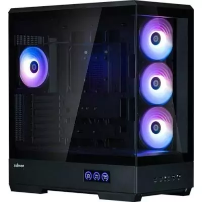 Boîtier PC ZALMAN P50 DS: Moyen tour ATX Noir avec Verre trempé et USB-C