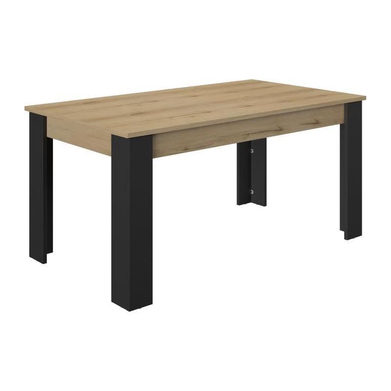 Table à manger extensible GAMI TRUST - Chêne/Noir - 8 pers