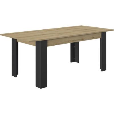 Table à manger extensible GAMI TRUST - Chêne/Noir - 8 pers